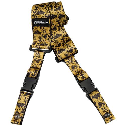 DiMarzio ClipLock Steve Vai UtoPIA Black and Gold Quick Release Guitar Strap DiMarzio ClipLock Steve Vai UtoPIA Black and Gold Quick Release Guitar Strap