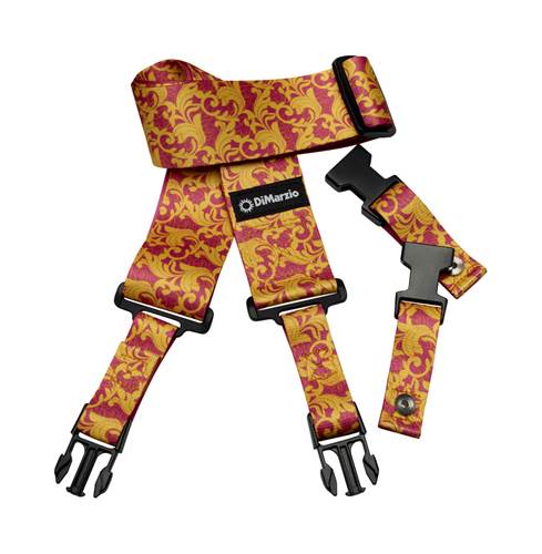 DiMarzio ClipLock Steve Vai UtoPIA Pink and Gold Quick Release Guitar Strap DiMarzio ClipLock Steve Vai UtoPIA Pink and Gold Quick Release Guitar Strap