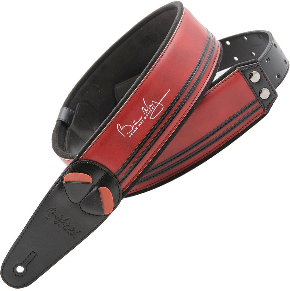 Brian May Red with Black Stripe Strap