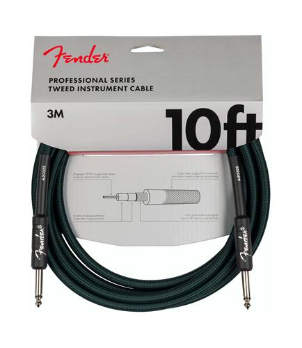 Fender Professional Series 10ft Tweed Cable Sherwood Green Fender Professional Series 10ft Tweed Cable Sherwood Green
