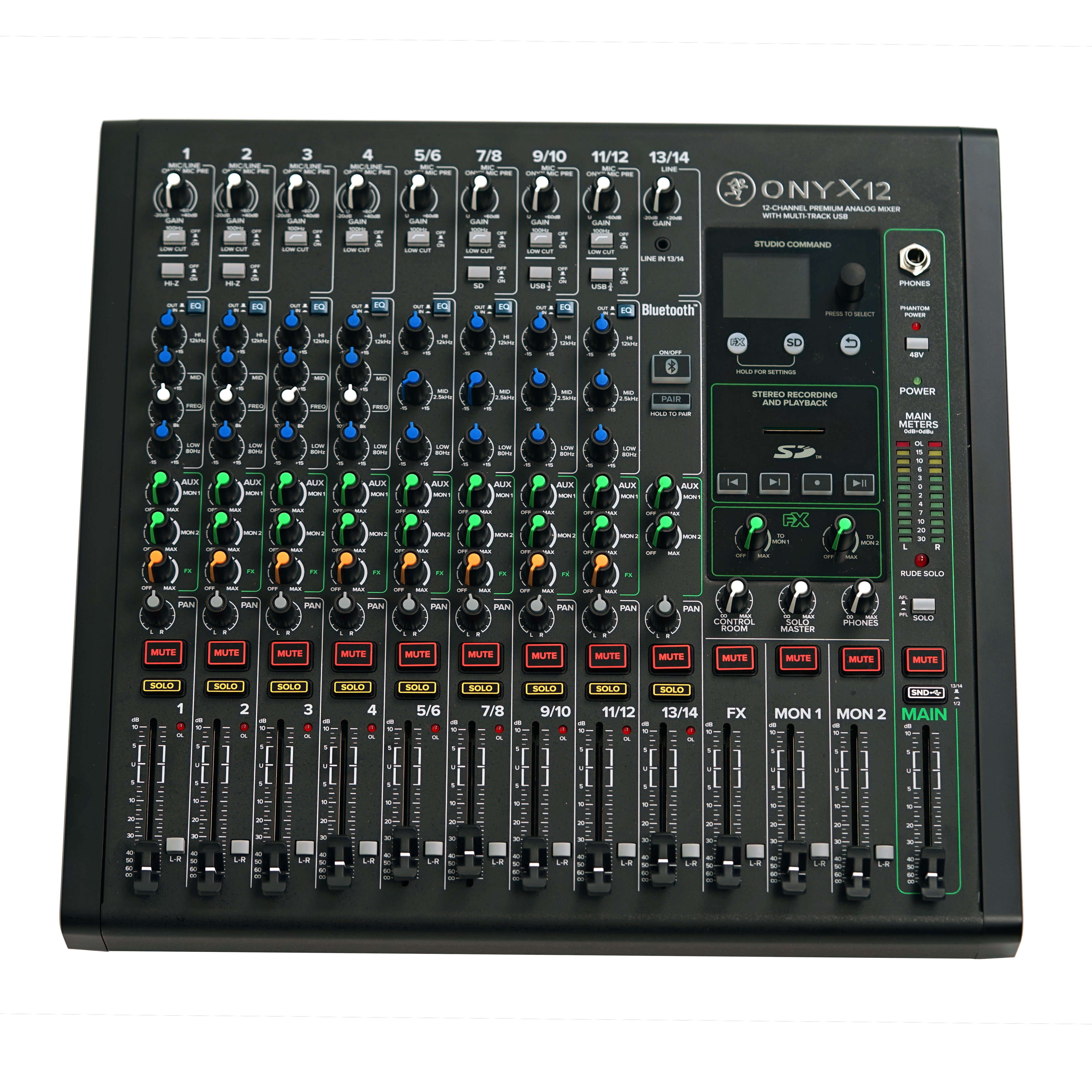 Mackie Onyx12 12-Channel Premium Analog Mixer with Multitrack USB (Ex-Demo) #205199900EZQQ0032