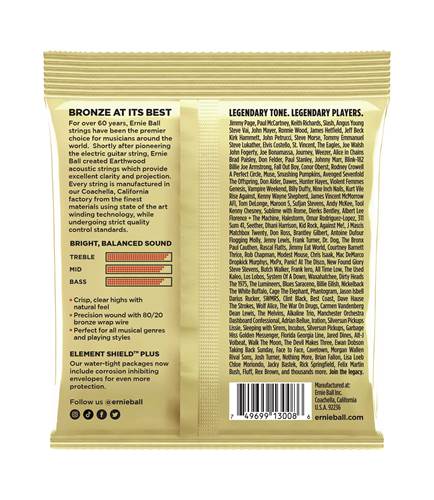 Ernie Ball Earthwood Rock and Blues with Plain G 80/20 Bronze Acoustic Guitar Strings 10-52 (3 Set Pack) Ernie Ball Earthwood Rock and Blues with Plain G 80/20 Bronze Acoustic Guitar Strings 10-52 (3 Set Pack)