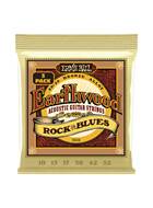 Ernie Ball Earthwood Rock and Blues with Plain G 80/20 Bronze Acoustic Guitar Strings 10-52 (3 Set Pack)