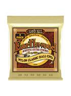 Ernie Ball Earthwood Folk Nylon Clear and Gold Ball End 80/20 Bronze Acoustic Guitar Strings 28-42 (3 Set Pack)