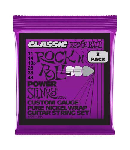 Ernie Ball Extra Slinky Classic Rock N Roll Pure Nickel Wrap Electric Guitar Strings 11-48 (3 Set Pack)
