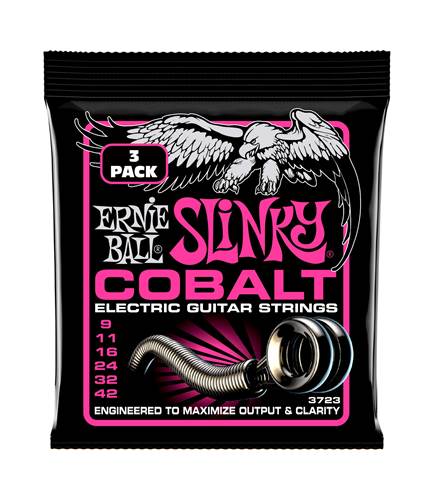 Ernie Ball Super Slinky Cobalt Electric Guitar Strings 9-42 (3 Set Pack)