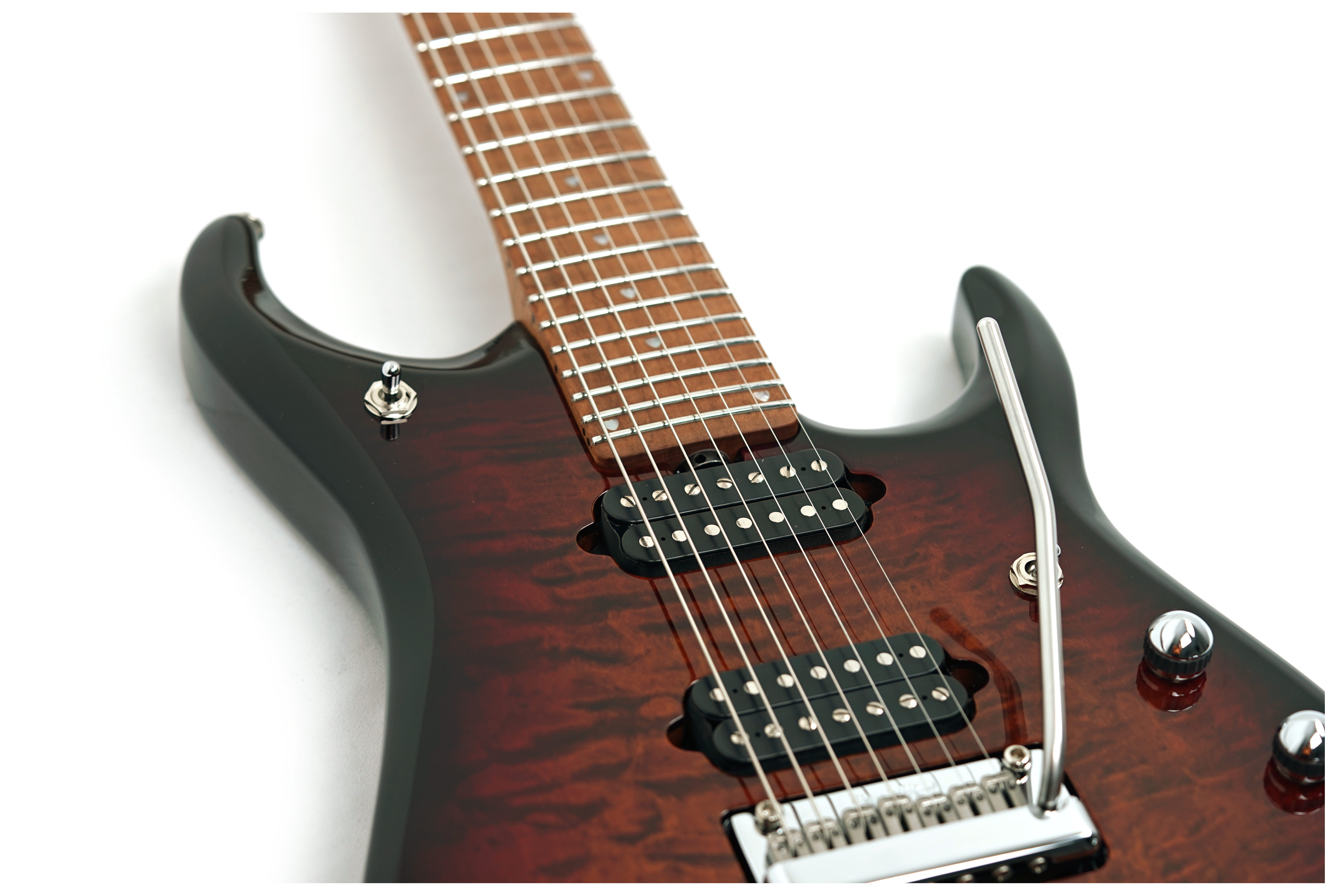 Music Man JP15 7 String Tiger Eye Quilt Maple Fingerboard #K07447