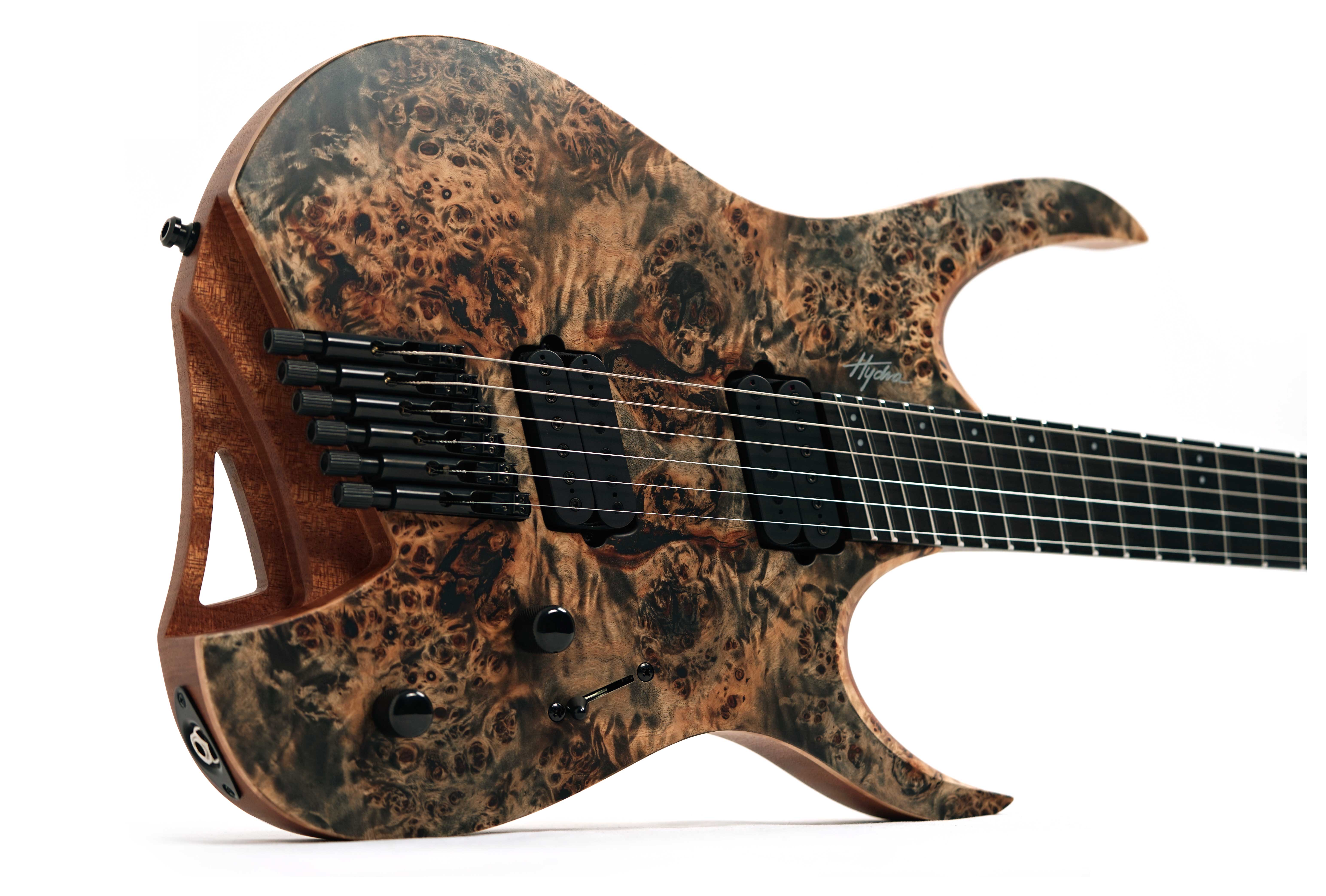 Mayones Hydra Elite 6 VF V-Fretboard Eye Poplar 3A Trans Graphite Satine #HF0000756