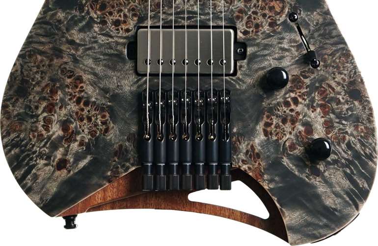 Mayones Hydra Elite 7, Eye Poplar 4A, Trans Graphite Satine, BKP TKO #HF000017 Mayones Hydra Elite 7, Eye Poplar 4A, Trans Graphite Satine, BKP TKO #HF000017