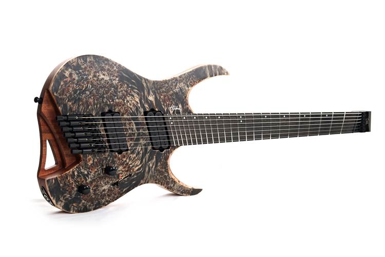Mayones Hydra Elite 7 VF V-Fret, Eye Poplar 3A, Trans Graphite Satine, BKP TKO #HF0000766 Mayones Hydra Elite 7 VF V-Fret, Eye Poplar 3A, Trans Graphite Satine, BKP TKO #HF0000766