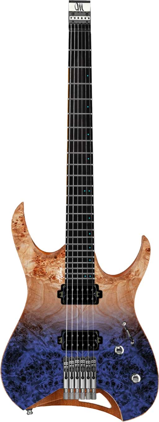 Mayones Hydra Elite 6 Eye Poplar 4A Blue Horizon Satin