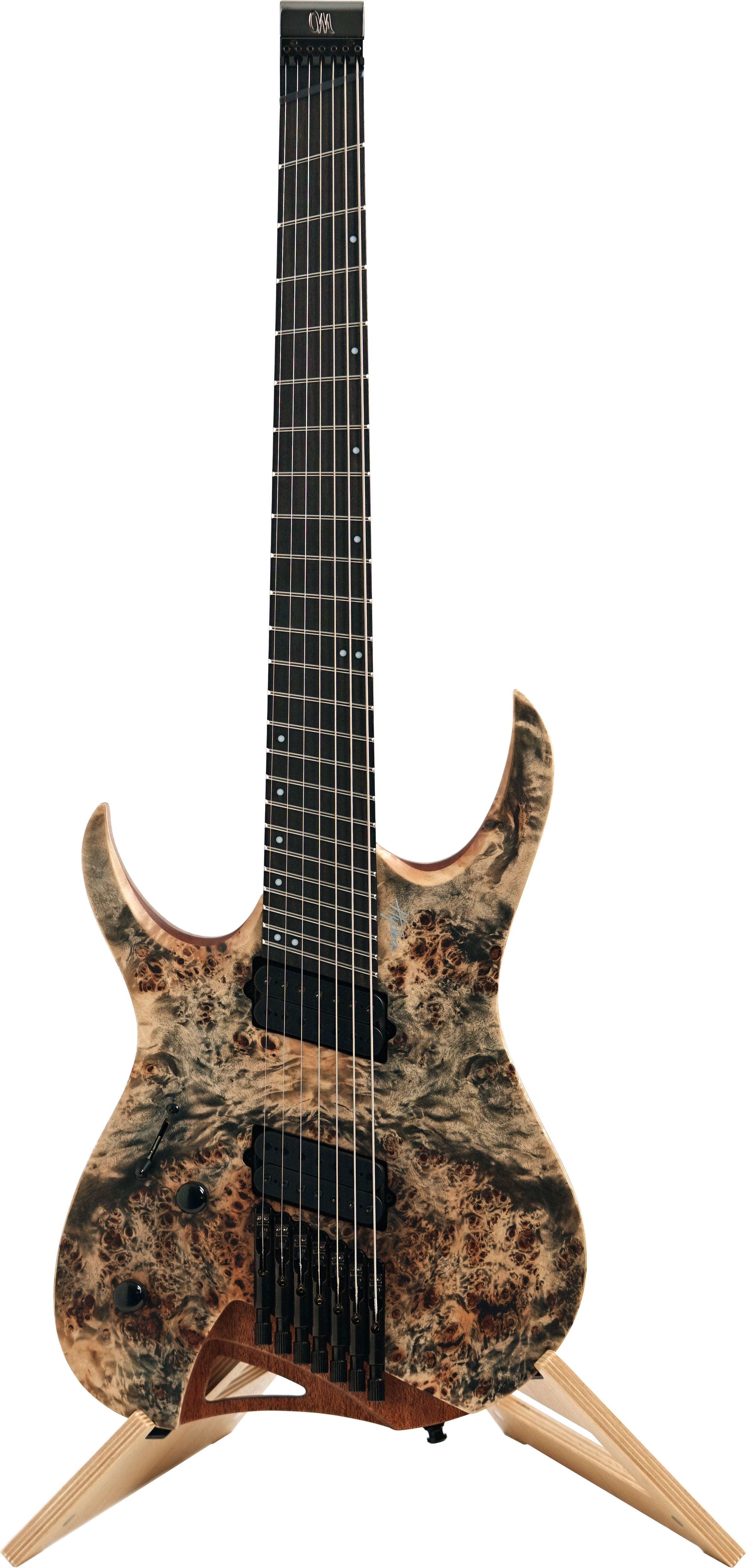 Mayones Hydra Elite 7 VF Trans Black 7弦 Mayones Hydra Elite 7 Left Handed VF V-Fret Eye Poplar 3A Trans
