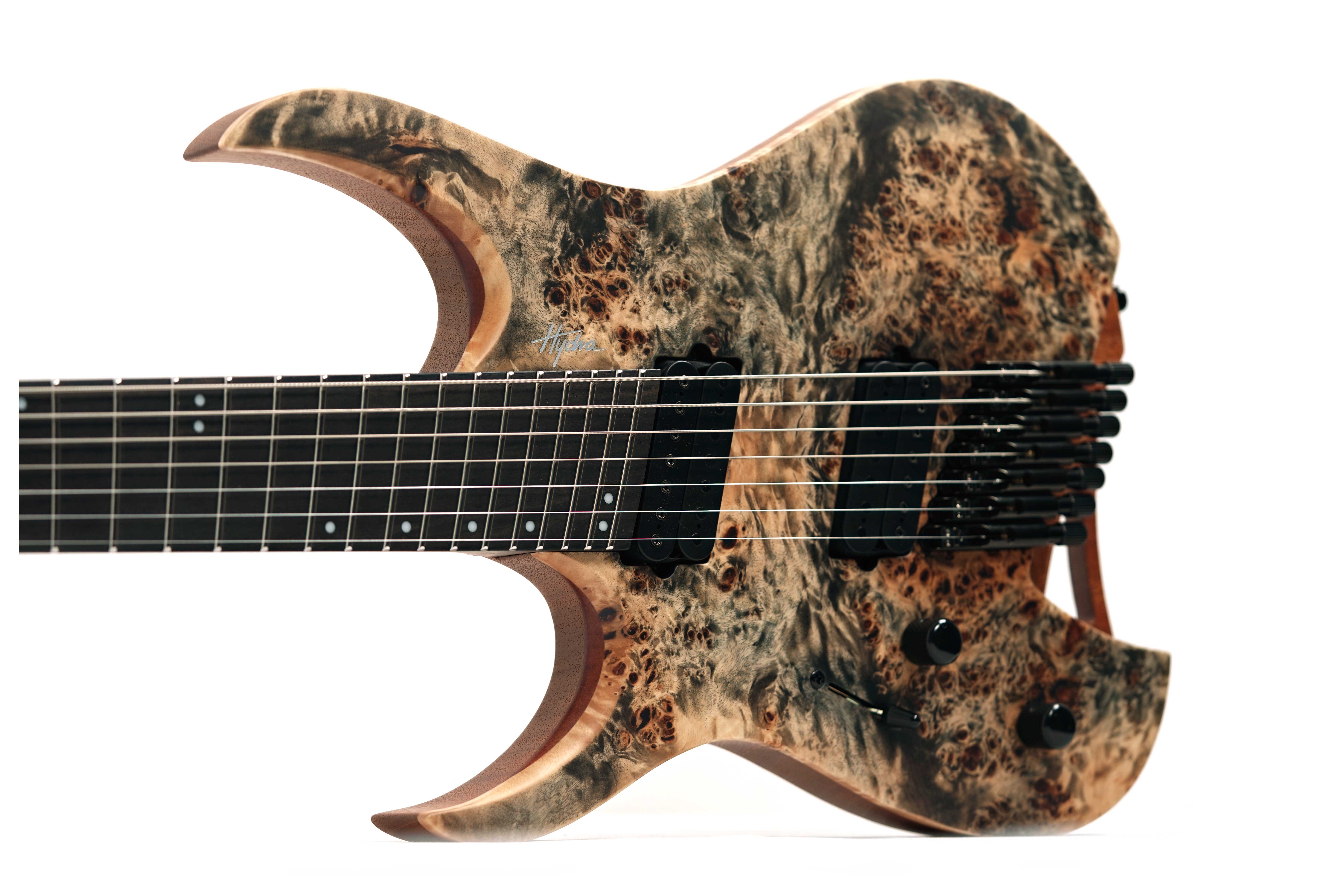 Mayones Hydra Elite 7 Left Handed VF V-Fret Eye Poplar 3A Trans