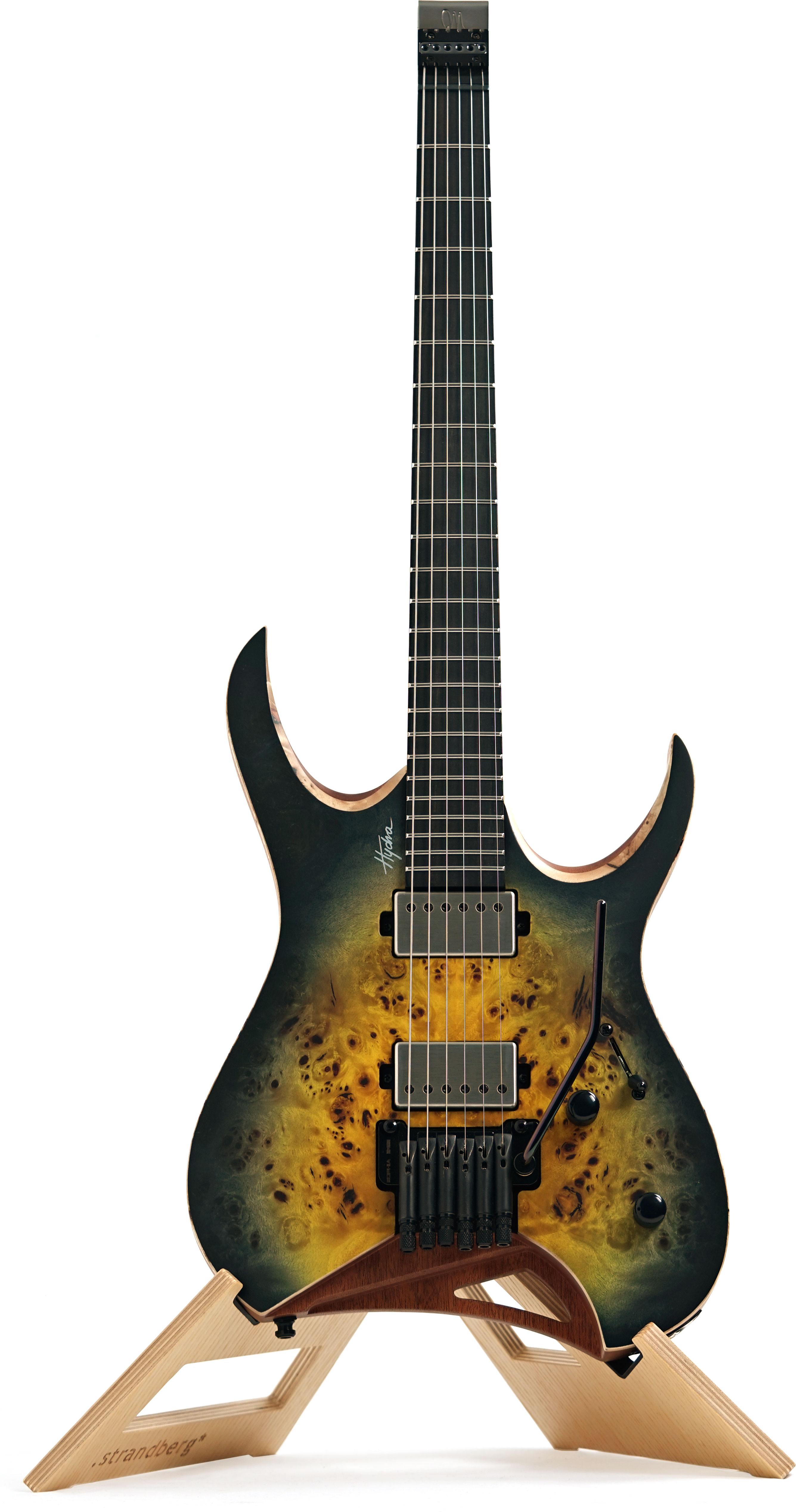 Mayones Hydra Elite 6 Eye Poplar 4A Custom Nuclear Burst Satin Black Hardware #HF0000759