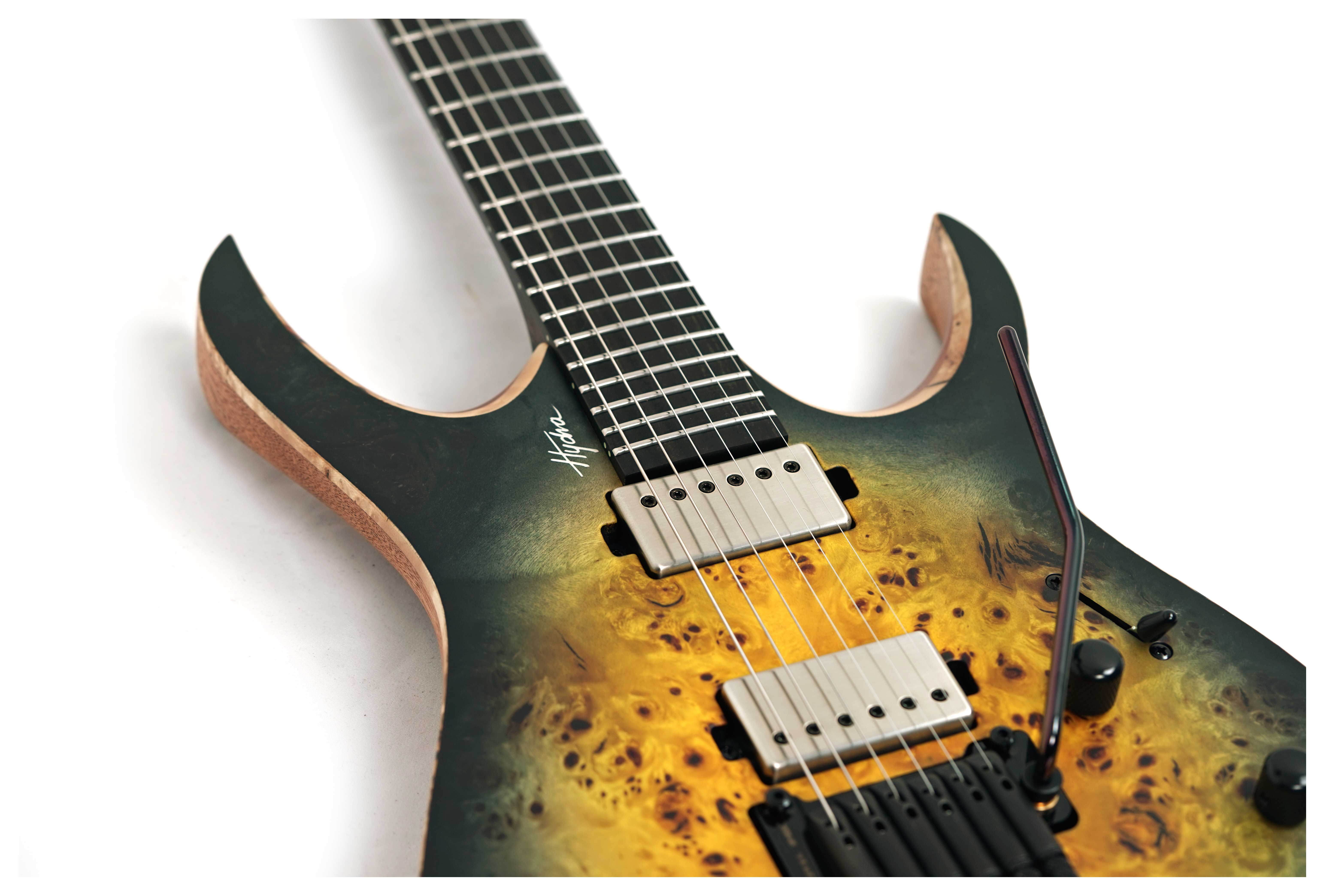 Mayones Hydra Elite 6 Eye Poplar 4A Custom Nuclear Burst Satin Black Hardware #HF0000759