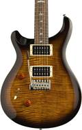 PRS SE Custom 24 Black Gold Sunburst Top Carve Left Handed