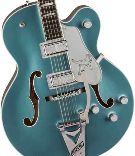 Gretsch G6136T-140 Limited Edition 140th Double Platinum Falcon with String-Thru Bigsby Ebony Fingerboard Two-Tone Stone Platinum/Pure Platinum Gretsch G6136T-140 Limited Edition 140th Double Platinum Falcon with String-Thru Bigsby Ebony Fingerboard Two-Tone Stone Platinum/Pure Platinum