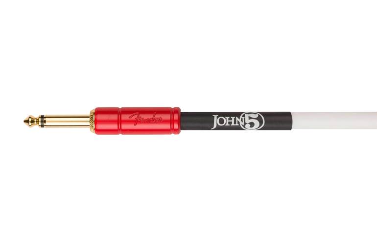 Fender John 5 10ft Instrument Cable White/Red Fender John 5 10ft Instrument Cable White/Red
