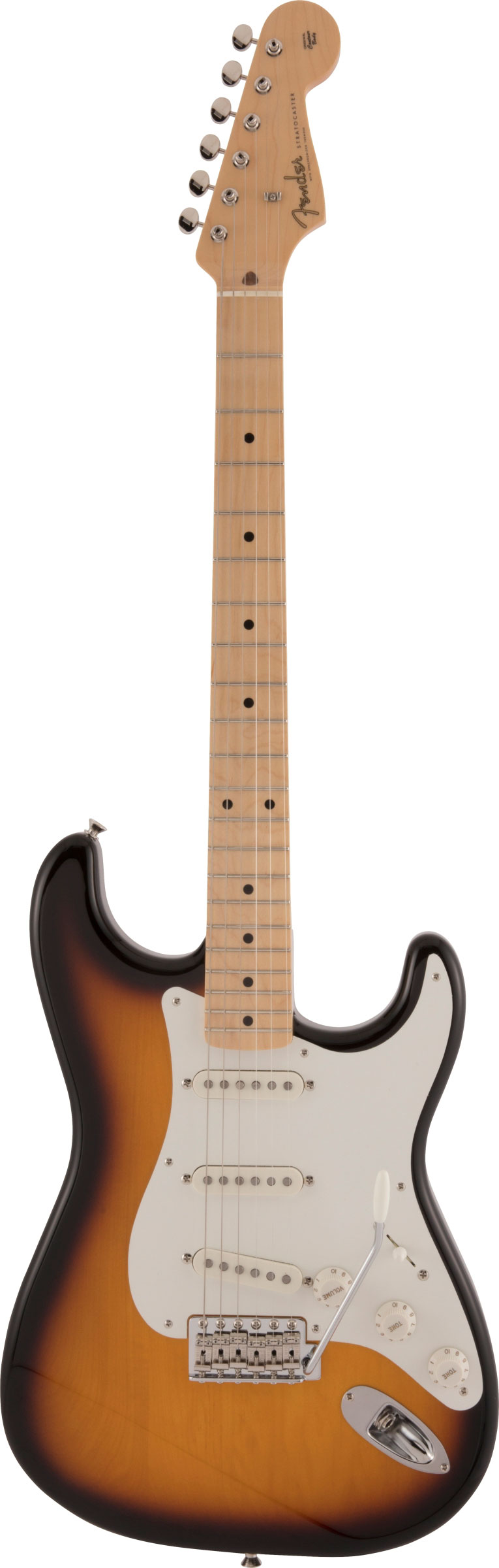 Buy the Fender guitarguitar UK Exclusive Made in Japan Traditional II 50s  Stratocaster 2 Tone Sunburst Maple Fingerboard
