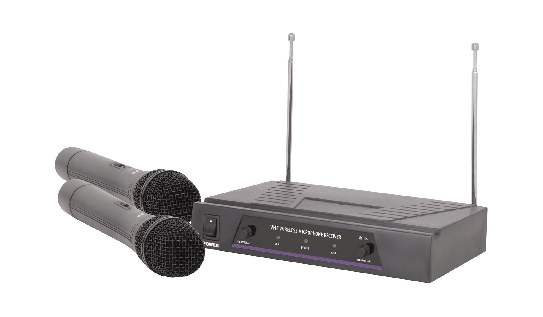 QTX VHF Dual Handheld Wireless System 173.8 174.8MHz