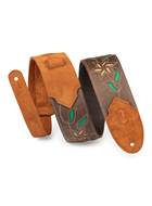 Levy's Flowering Vine Brown Leather Strap Yellow Flowers