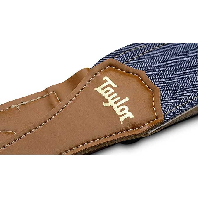 Taylor Vegan Guitar Strap Herringbone Hemp Cotton Blue  