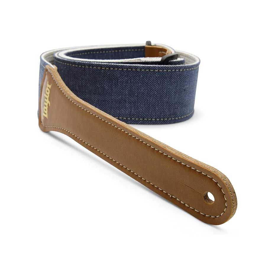 Taylor Vegan Guitar Strap Herringbone Hemp Cotton Blue guitarguitar