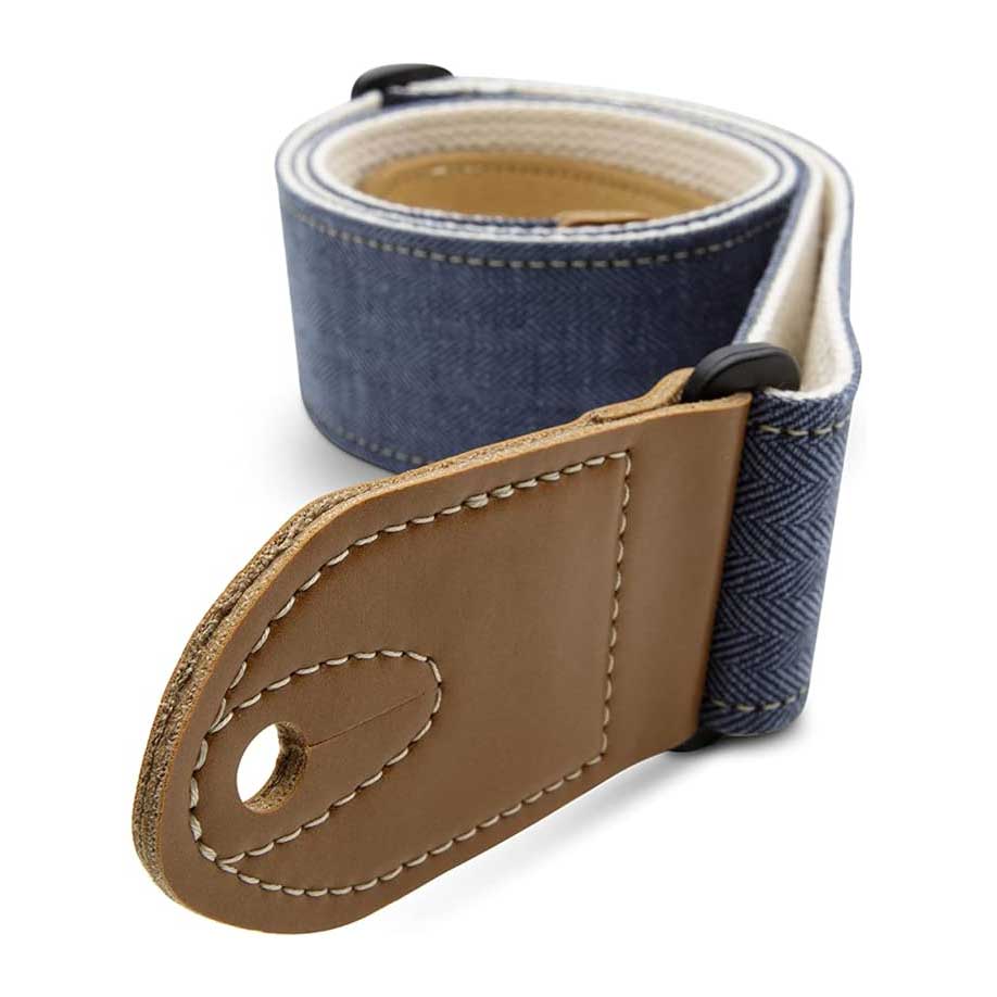 Taylor Vegan Guitar Strap Herringbone Hemp Cotton Blue guitarguitar