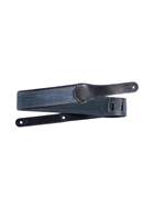 Taylor Blue Denim Strap Navy Leather Edges 2.5 Inch Embossed Logo