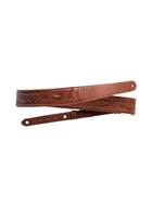Taylor Vegan Leather Strap Medium Brown with Stitching 2 Inch Embossed Logo