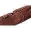 Taylor Vegan Leather Strap Medium Brown with Stitching 2 Inch Embossed Logo Front View