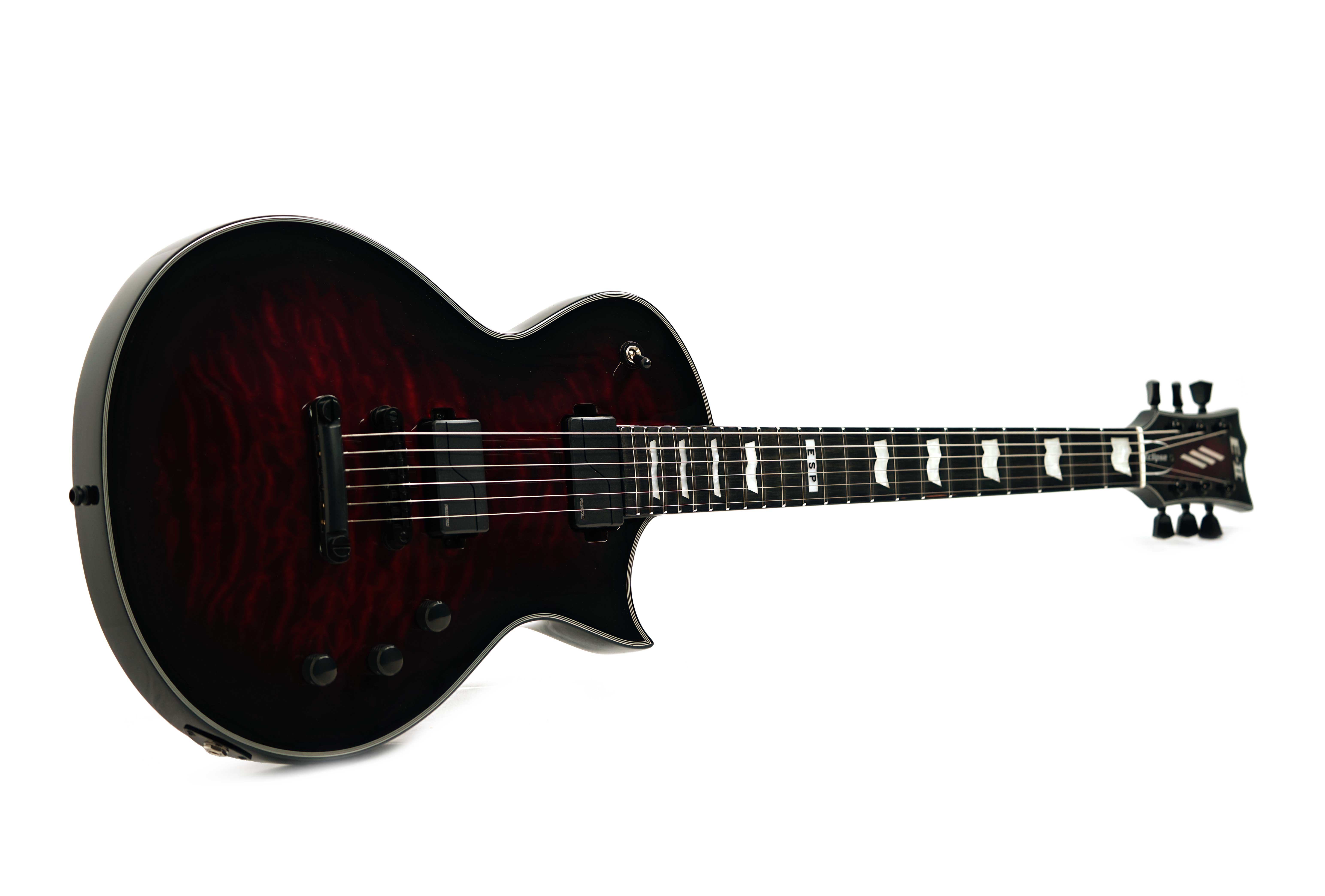ESP E-II Eclipse See Thru Black Cherry Sunburst Quilted Maple Top (Ex-Demo) #ES6263253