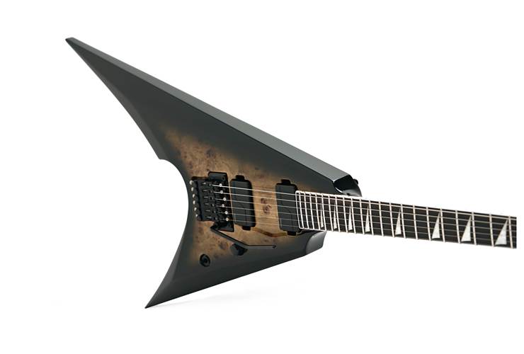 ESP E-II Arrow Nebula Black Burst Burled Maple (Nearly New) #es3124243 ESP E-II Arrow Nebula Black Burst Burled Maple (Nearly New) #es3124243