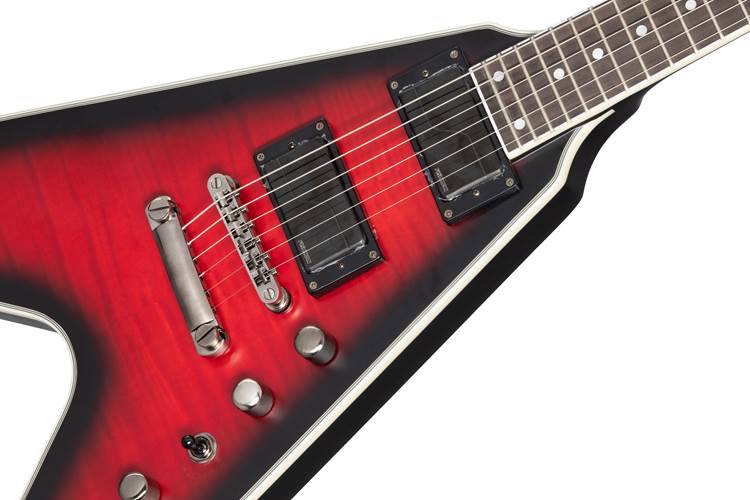 Epiphone Dave Mustaine Prophecy Flying V Figured Aged Dark Red Burst Epiphone Dave Mustaine Prophecy Flying V Figured Aged Dark Red Burst