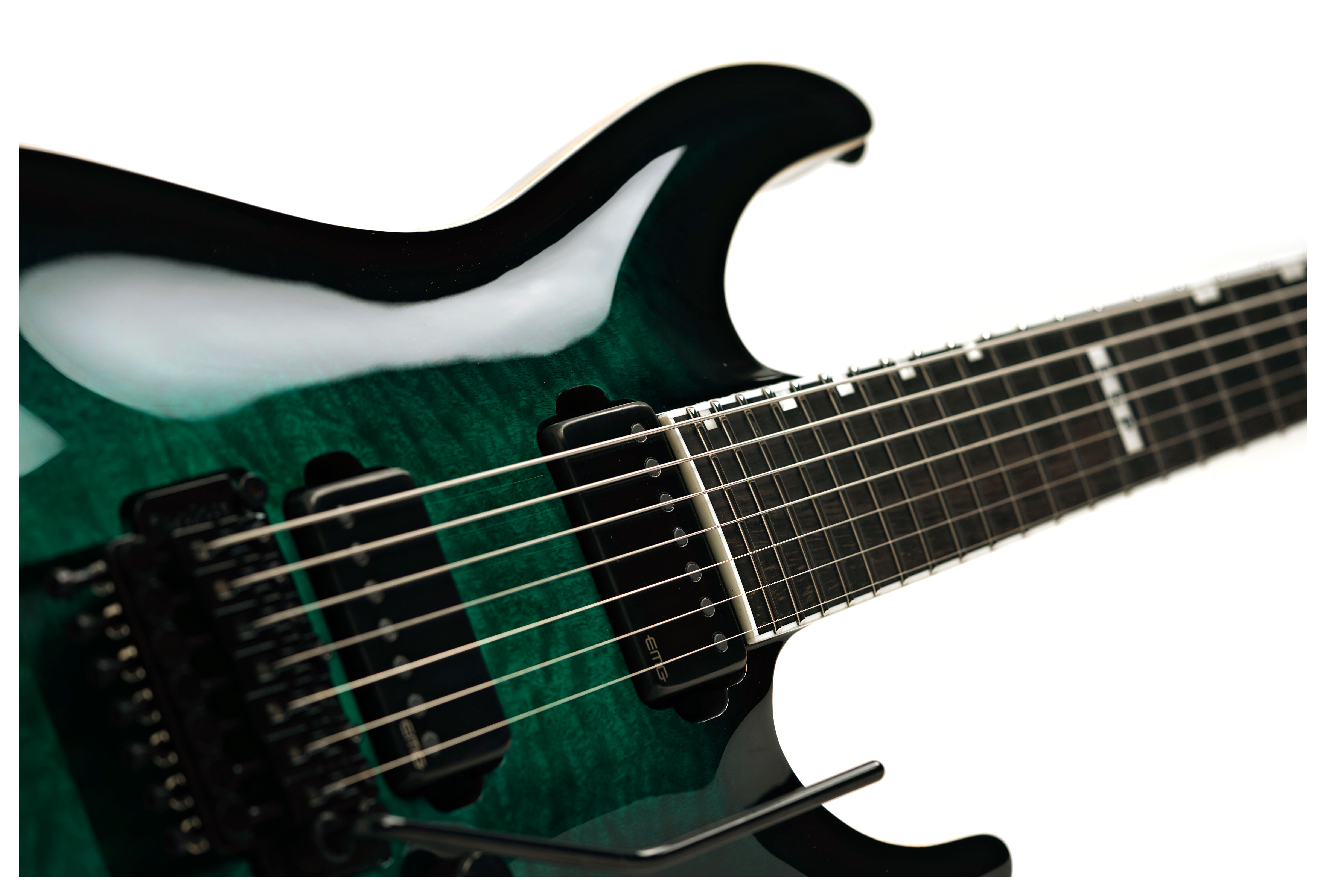 ESP E-II Horizon FR-7 Black Turquoise Burst