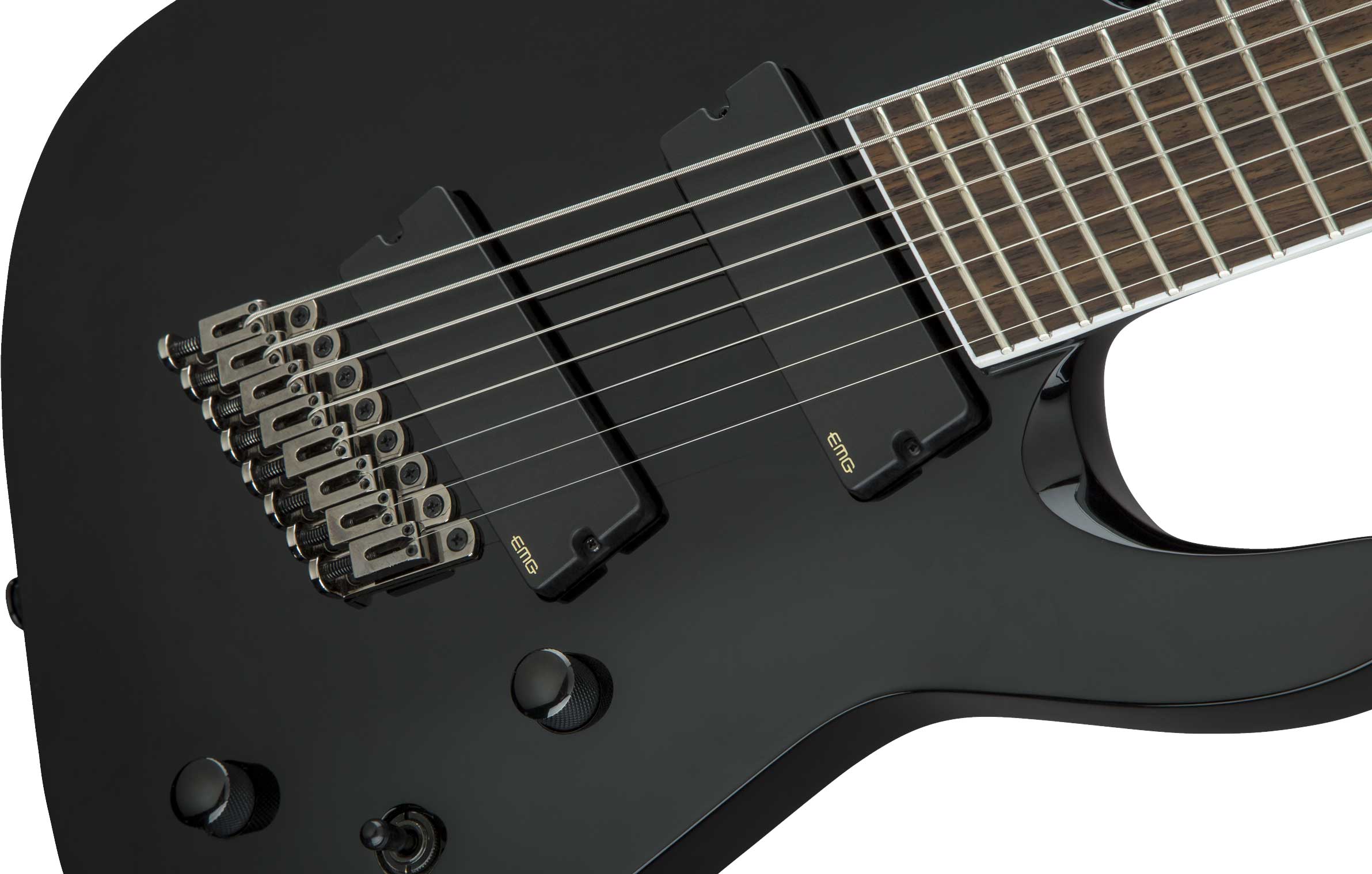 Jackson X Series Soloist Arch Top SLAT 8 Fan Fret Multi Scale Black