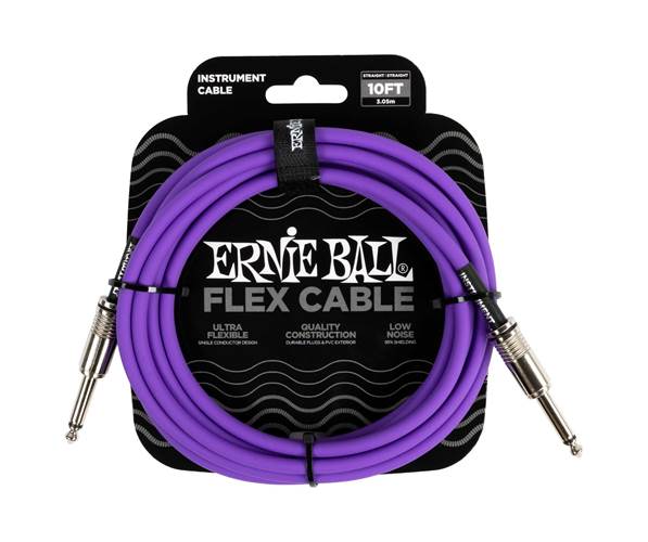 Ernie Ball Flex Instrument Cable Straight/Straight 10ft Purple