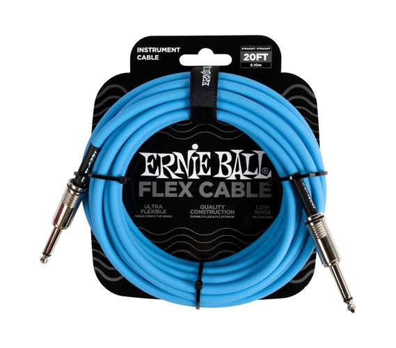 Ernie Ball Flex Instrument Cable Straight/Straight 20ft Blue