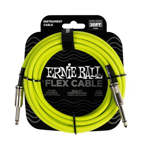 Ernie Ball Flex Instrument Cable Straight/Straight 20ft Green