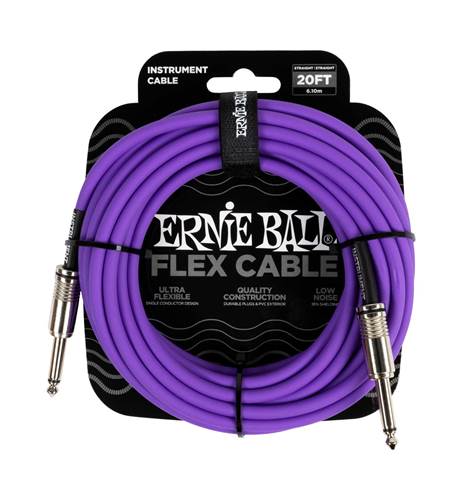 Ernie Ball Flex Instrument Cable Straight/Straight 20ft Purple