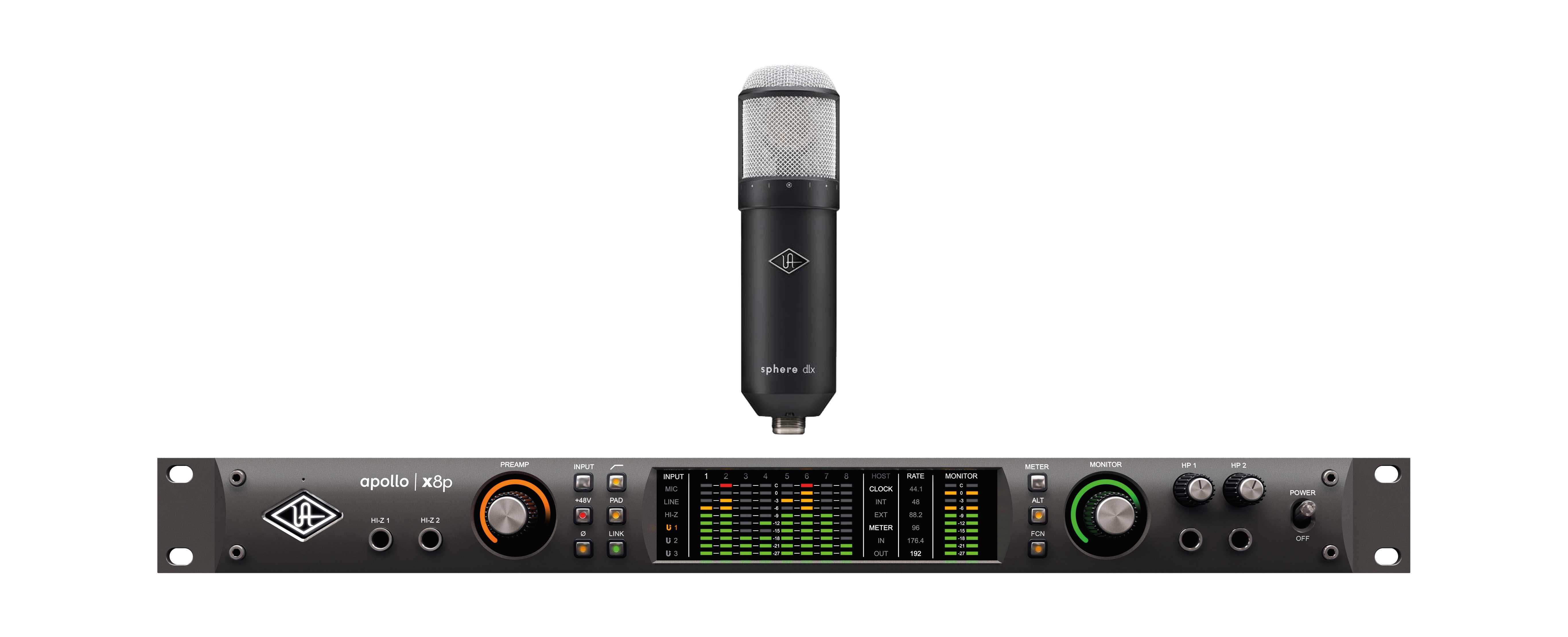 Universal Audio Apollo x8p Thunderbolt 3 Audio Interface With Sphere DLX Microphone