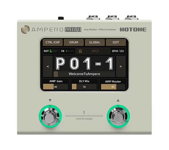 Hotone Ampero Mini Amp Modeler and Multi Effects Processor Pedal Vanilla