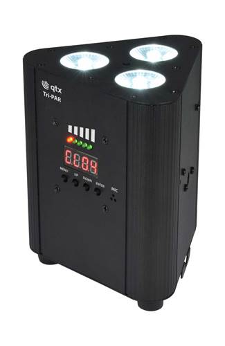 QTX Tri-PAR: Rechargeable Triple PAR Uplighter QTX Tri-PAR: Rechargeable Triple PAR Uplighter