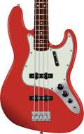 Fender Vintera II 60s Jazz Bass Rosewood Fingerboard Fiesta Red