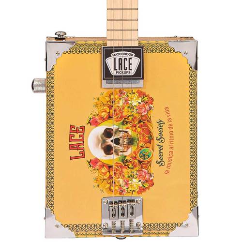 Lace Cigar Box Electric Guitar 3 String Secret Society Lace Cigar Box Electric Guitar 3 String Secret Society