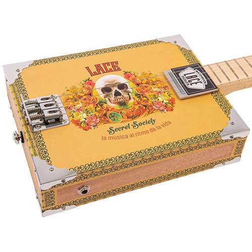 Lace Cigar Box Electric Guitar 3 String Secret Society Lace Cigar Box Electric Guitar 3 String Secret Society