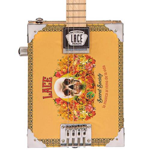 Lace Cigar Box Electric Guitar 4 String Secret Society Lace Cigar Box Electric Guitar 4 String Secret Society