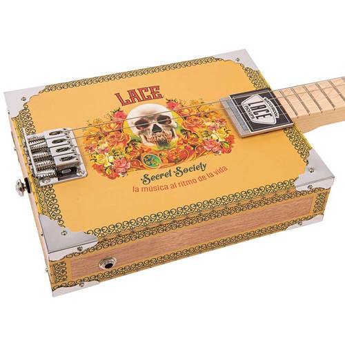 Lace Cigar Box Electric Guitar 4 String Secret Society Lace Cigar Box Electric Guitar 4 String Secret Society