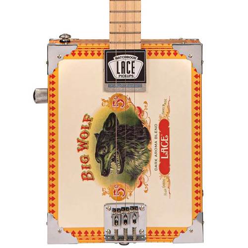 Lace Cigar Box Electric Guitar 3 String Big Wolf  Lace Cigar Box Electric Guitar 3 String Big Wolf