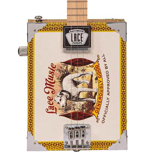 Lace Cigar Box Electric Guitar 3 String Pero Pup  Lace Cigar Box Electric Guitar 3 String Pero Pup